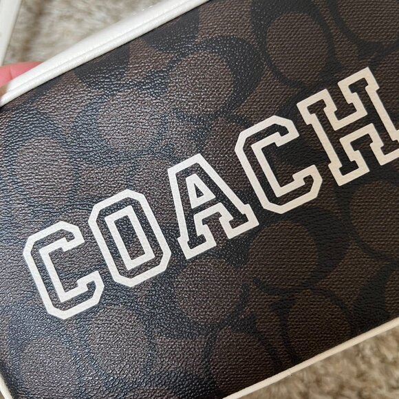 Coach Mini Jamie Camera Bag In Signature Canvas With Varsity Motif - Picture 2 of 12